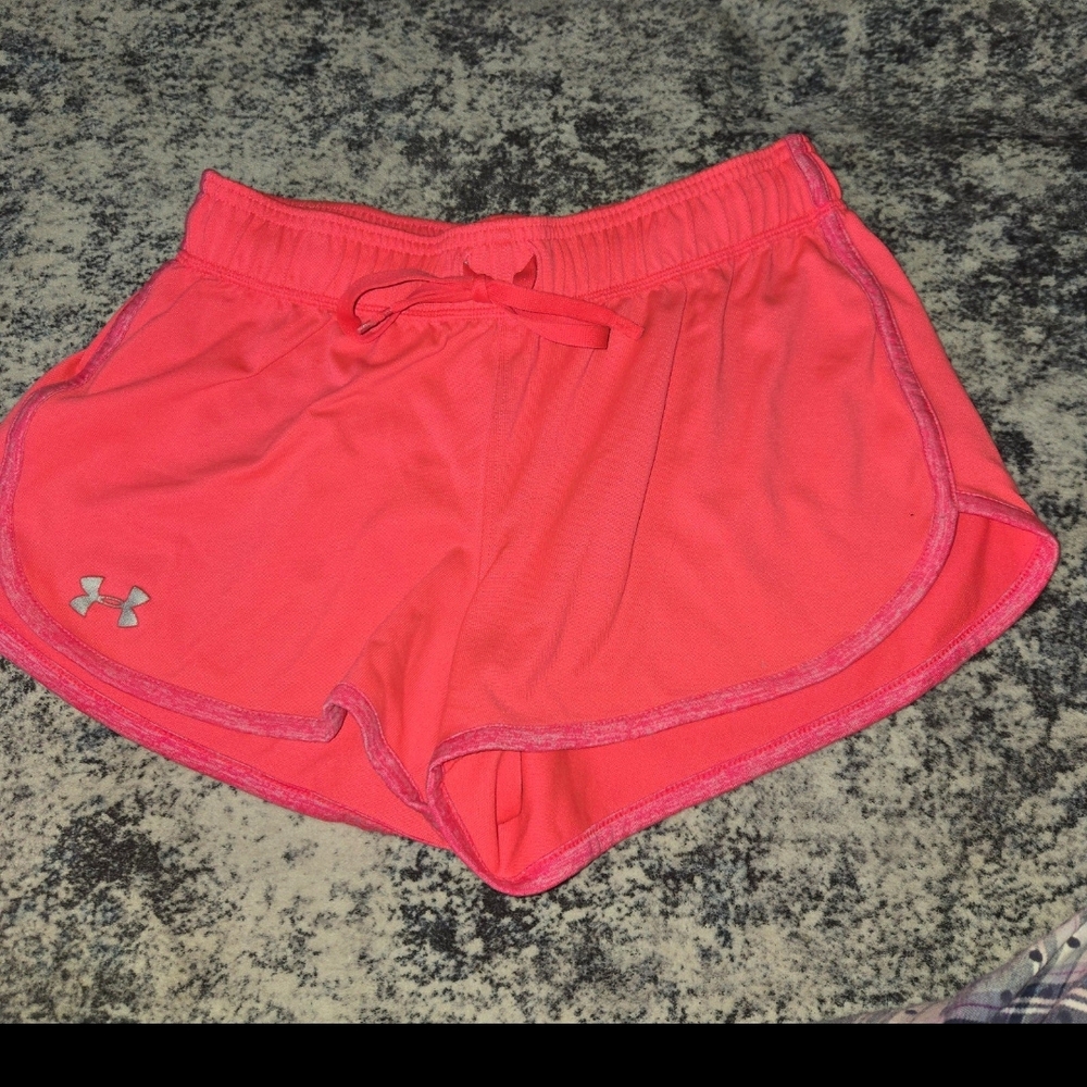 Under Armour Pink Athletic Shorts with Reflective Details